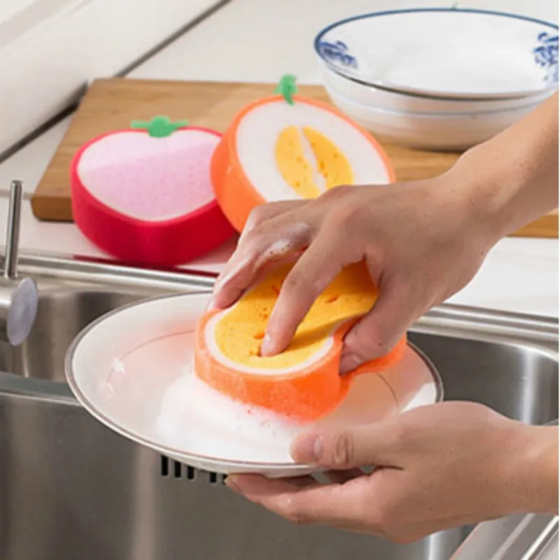 

Кухонная губка, тряпка в форме фруктов, губка для посуды, мягкая ткань для мытья посуды, кухонные чистящие инструменты, четыре стиля для ваше...