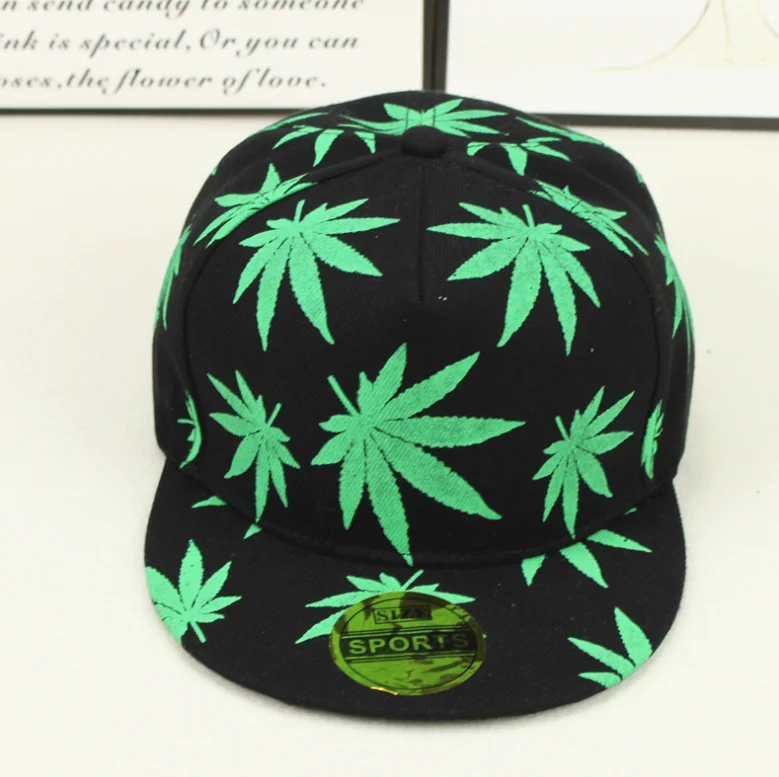 Новая мода вышивка лист белая кепка сорняки Snapback Головные уборы для мужчин и женщин хлопок хип-хоп облегающая Бейсболка подарок на день рождения