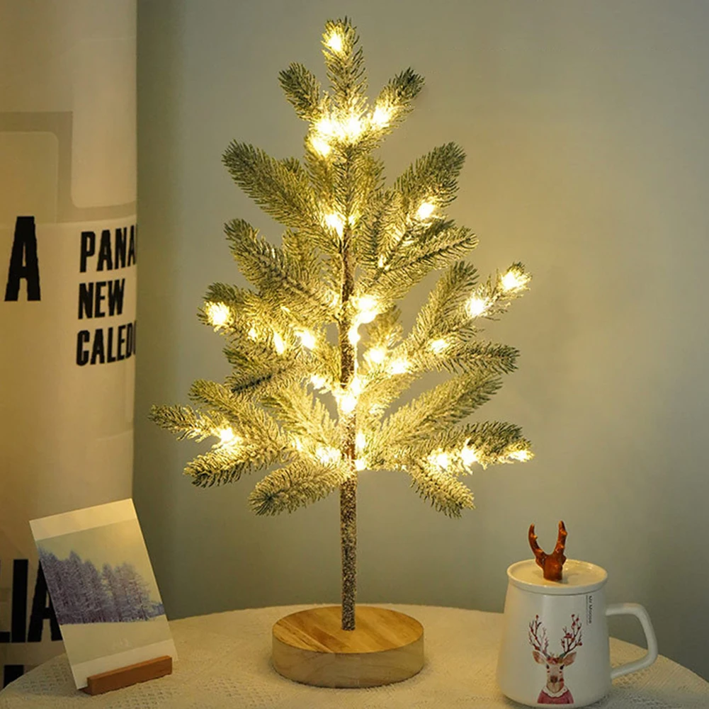 

Рождественская елка со светодиодными гирляндами домашний праздник Новогодняя вечеринка Настольный фон для спальни светодиодное Рождеств...