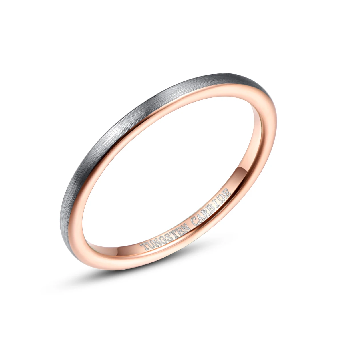 Новое внутреннее кольцо Nuncad шириной 2 мм матовое из розового золота вольфрамовой