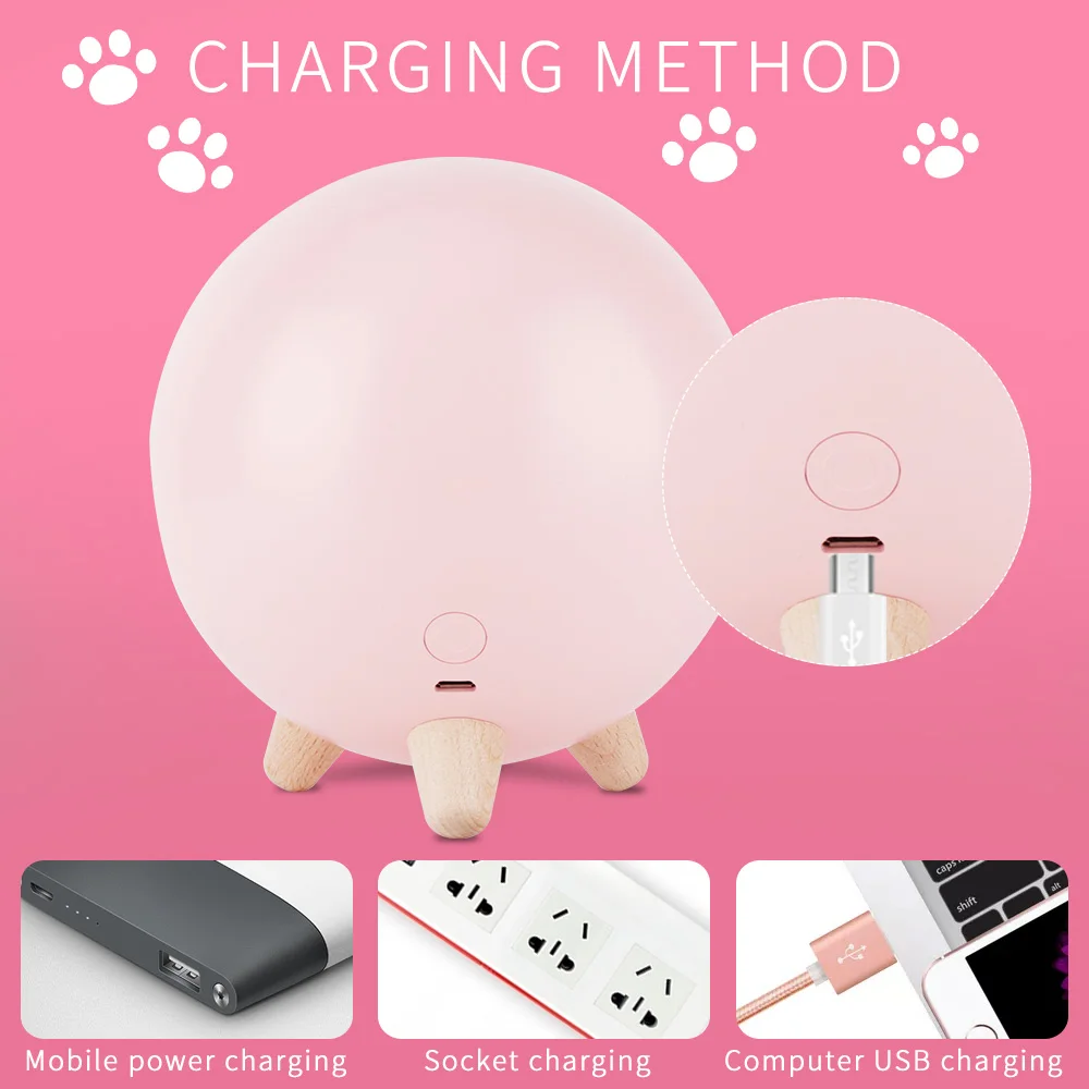 Креативный светодиодный ночник в виде милой кошки лампа для спальни детской