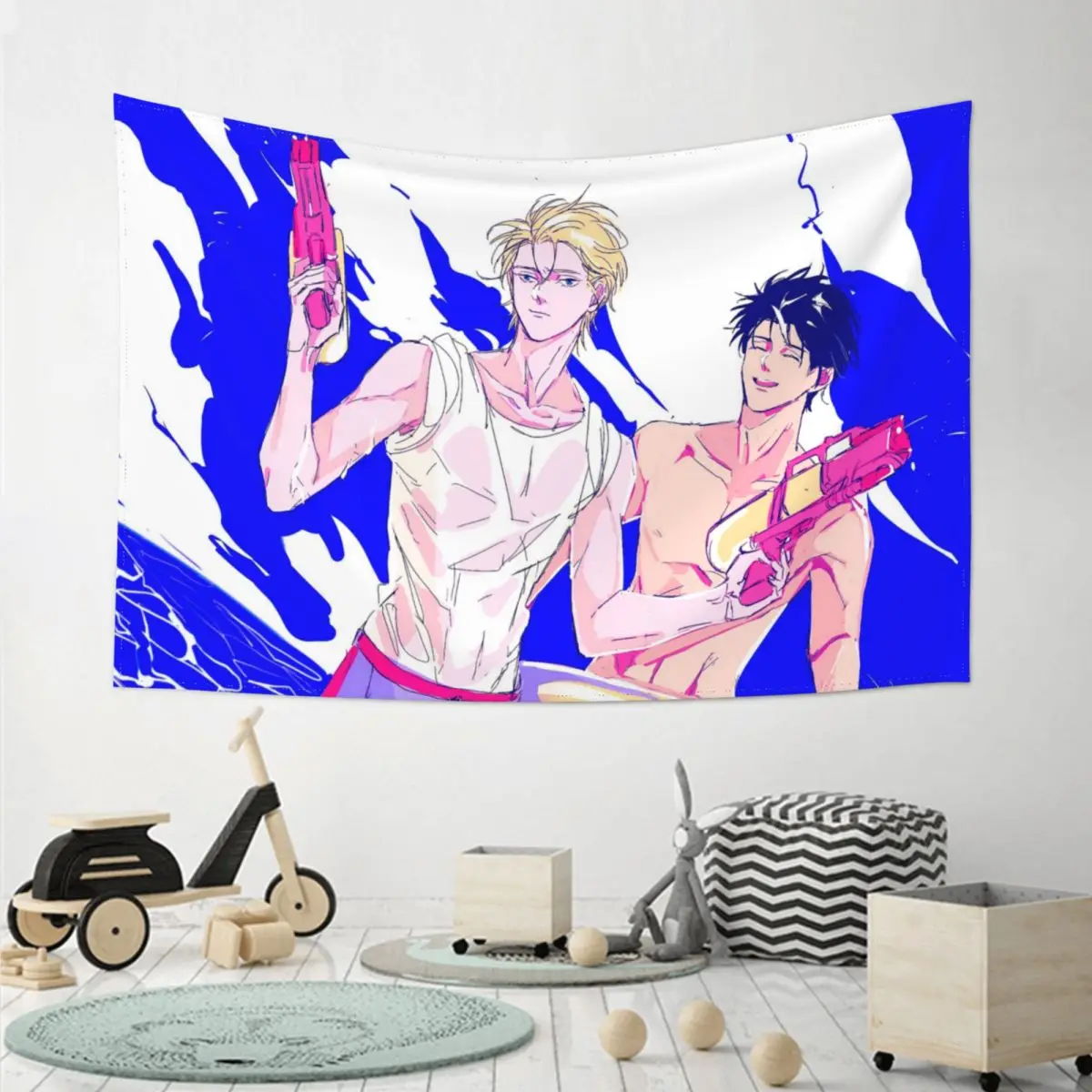 

Banana Fish Ash Lynx Eiji Okumura Tapestry Hippie Fabric Wall Hanging Anime Room Decor Beach Mat Psychedelic Tapestries