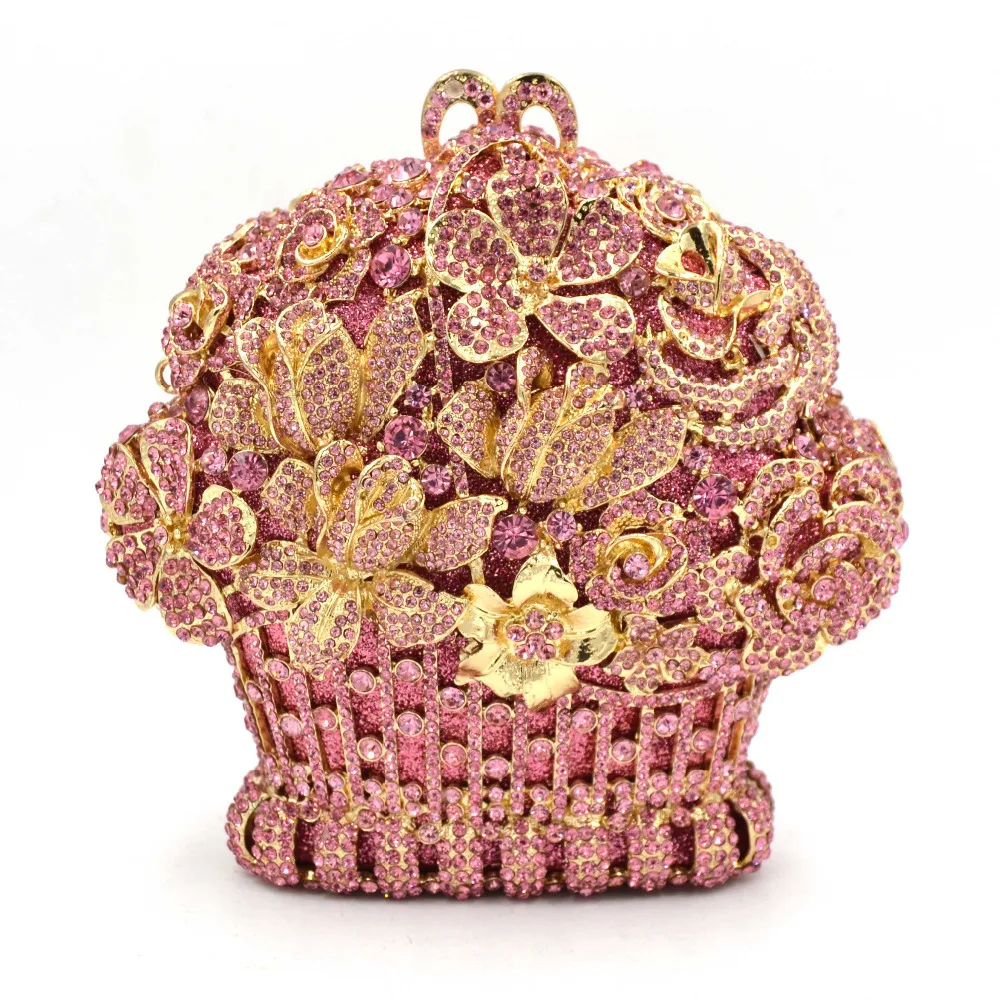 

Lady Hollow Out Crystal Women Clutches Bags Evening Bag For Wedding Party Cocktail Metal Minaudiere Diamond Handbag Clutch Purse