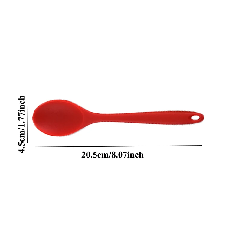 

1PC Colorful Silicone Spoon Tableware Heat Resistant Easy To Clean Non-stick Rice Spoons Cooking Kitchen Tools Kitchenware Spoon