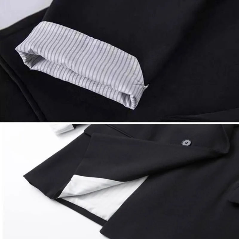

New Autumn Coat Women Fashion Long Sleeve Lapel Neck Loose Black Windbreaker Party Long Jacket Cardigan