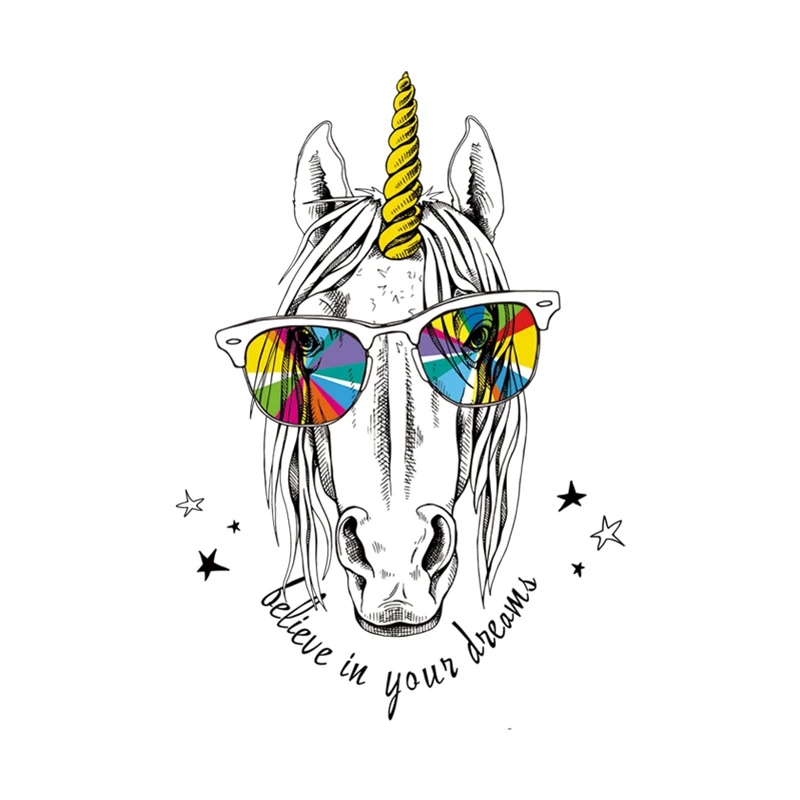 Термопереводные Стикеры для вечеринок с холодным единорогом Детские патчи