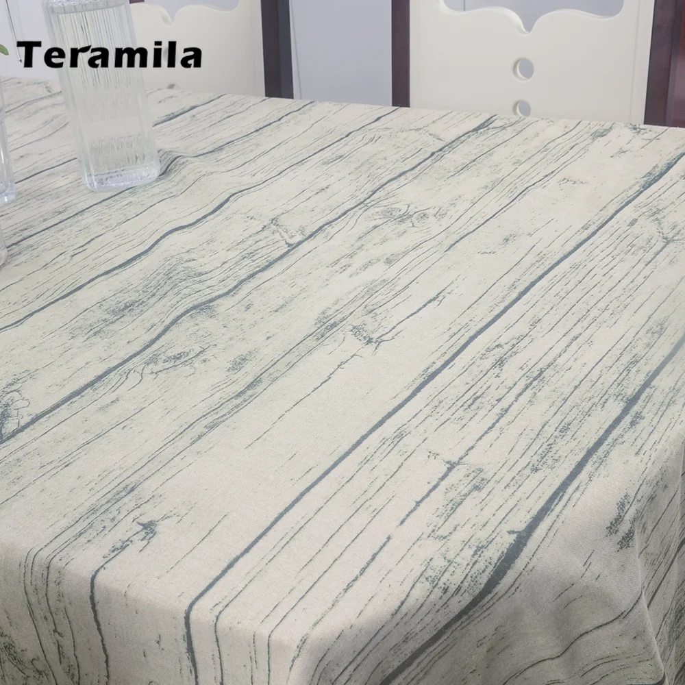 Прямоугольная плотная скатерть Teramila Винтажный дизайн под древесину стол с