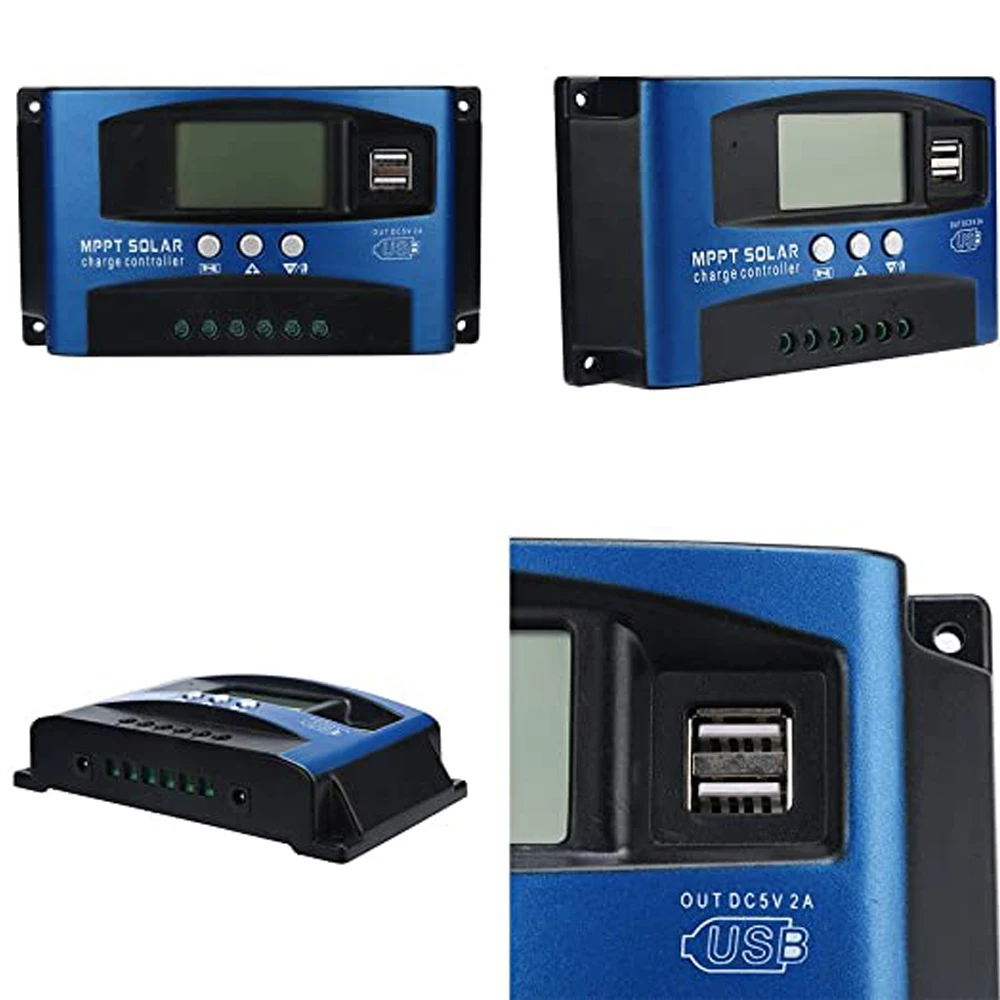 

Solar Charge Controller PWM 30A Solar Power Regulator Auto Dual USB LCD Display Load Discharger