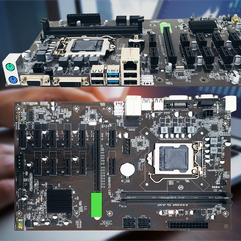 Новая материнская плата B250 BTC для майнинга 12 PCI-E16X Graph Card SODIMM LGA 1151 DDR4 SATA3.0 с