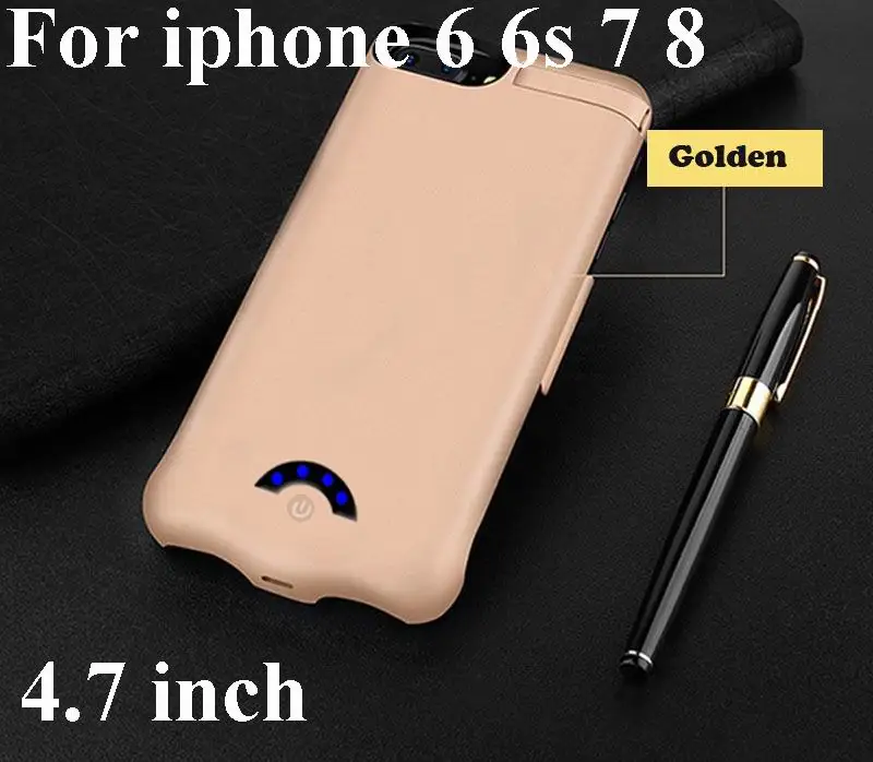 6 6S 7 8 Gold 10000 мАч резервного аккумулятора зарядное устройство чехол для iPhone X 8 7 6 6 s plus батарея Чехол банк питания зарядный чехол для iPhone 6 6s 7 8 - Цвет: 6 6S 7 8 Gold