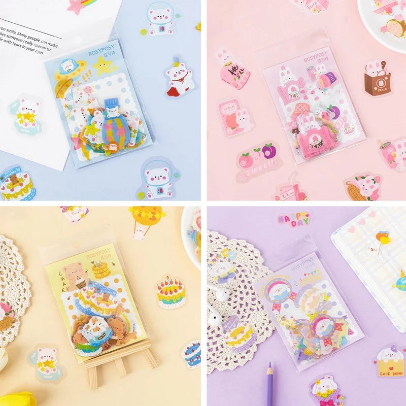 

1 Set 2021 New Cute Cartoon Scrapbooking Stickers Cartoon Paper Sticker Flakes Stationary Office Accessories Art Supplies