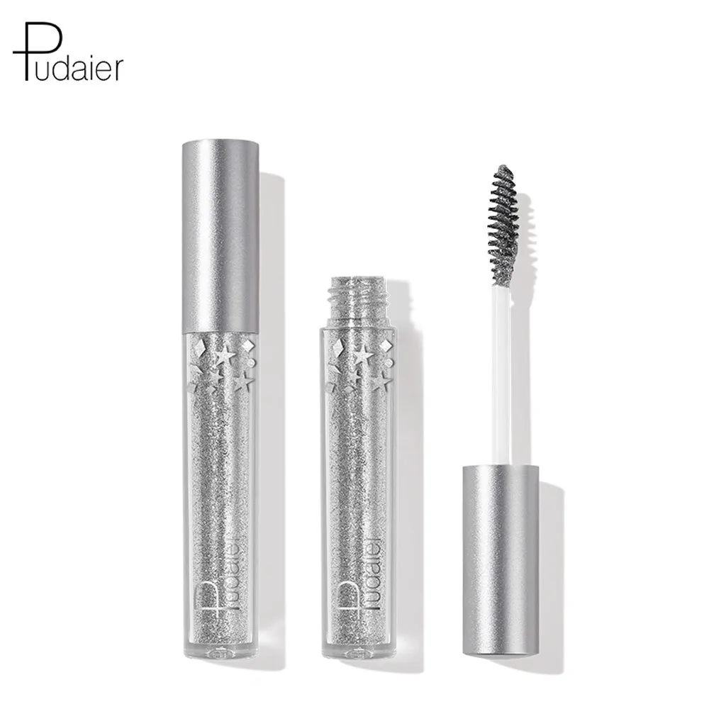 

Sequins Eyelash Mascara 4D Shining Silk Fiber Eyelash Mascara Makeup Brush Lengthening Eyelashes Makeup Waterproof Big Eye