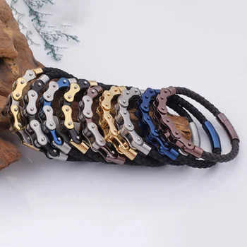 New Frosted Stainless Steel Bike Chain Bracelet 4