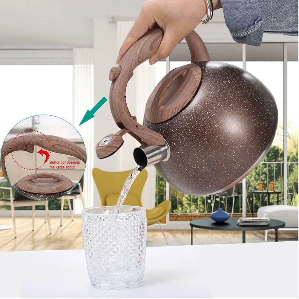 3л чайник с деревянной ручкой большой емкости индукционная плита для воды кофе