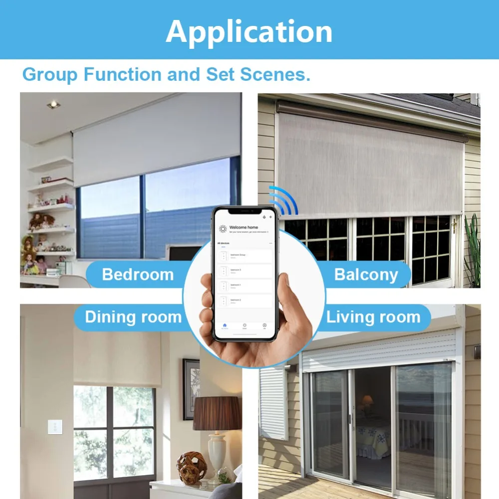 Tuya Smart Life Curtain Switch Rolling Blinds Engine Roller Shutter RF & WiFi Connected Google Home Alexa Echo Motor LoraTap images - 6