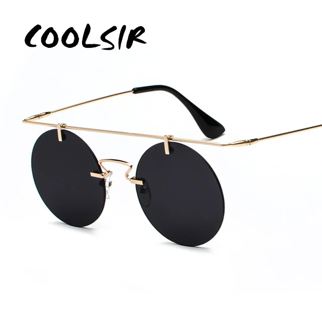 COOLSIR Fashion Men Women Brand Designer Glasses Classic Round Rimless Steampunk Sunglasses Vintage Eyewear Top Quality UV400 | Аксессуары