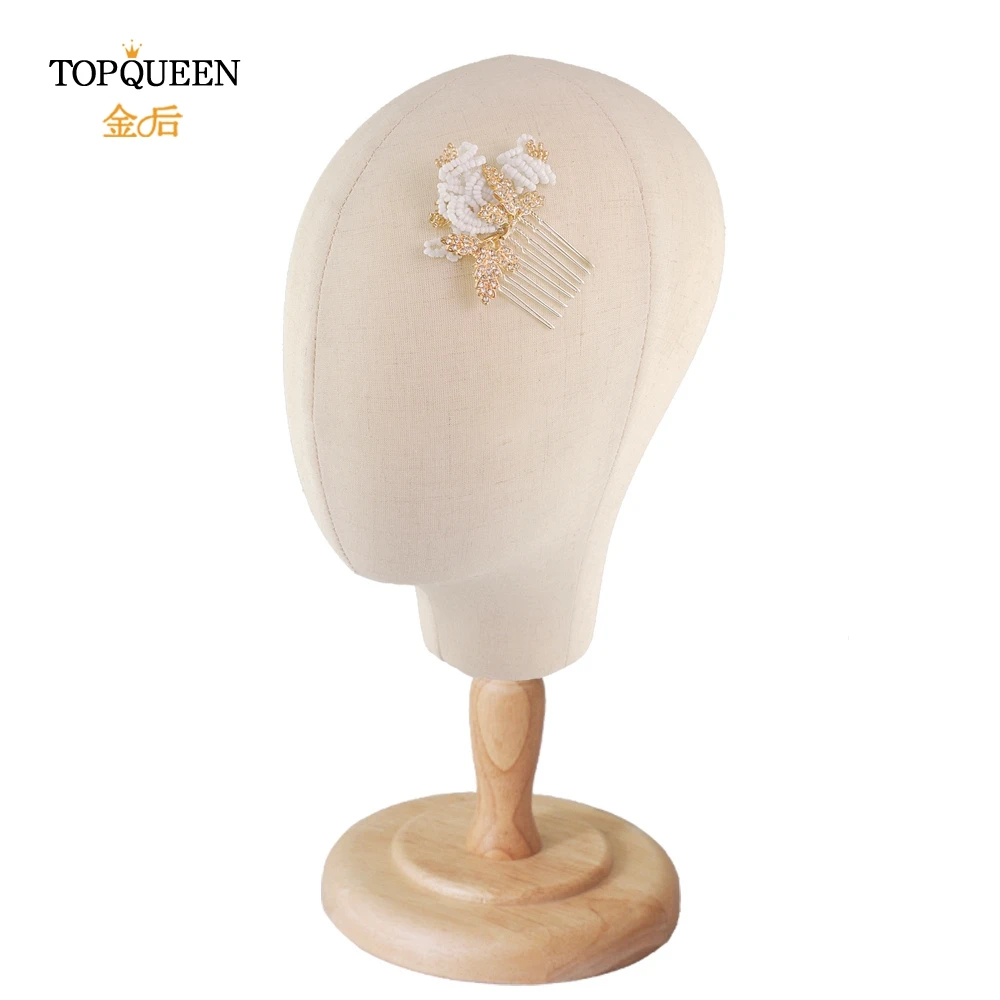 TOPQUEEN HP169 золотой свадебный гребень металлический для волос Свадебные аксессуары