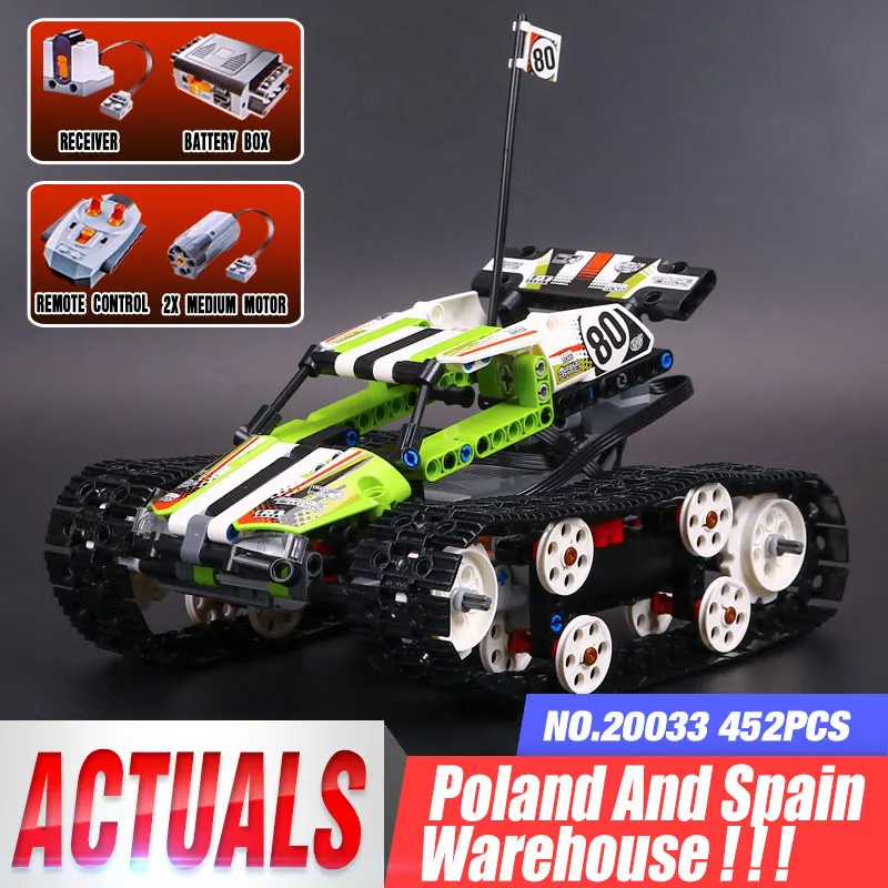 397Pcs 20033 Technic игрушки с дистанционным управлением для автомобиля, совместимые с 42065 RC гусеничная модель гонщика, строительные блоки, кирпичи, детские игрушки, подарки - Цвет: 397Pcs