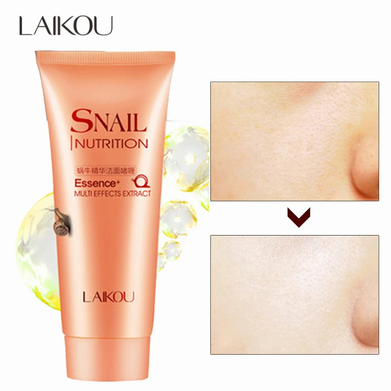 

LAIKOU Snail Facial Cleanser Facial Cleansing Rich Foaming Organic Natural Gel Daily Face Washing Products Deep Clean Skin Care
