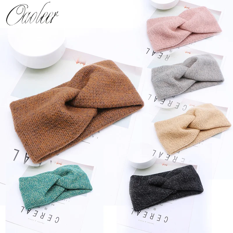 

Oaoleer Women Headbands Fashion Solid Wide Knot Soft Hair Accessories For Women Girls Elegant Fabric Autumn Winter Hair Bands
