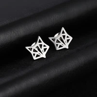 sipuris cute fox earrings mini stainless steel animal earrings fashion jewelry for women girls accessories girlfriend gift
