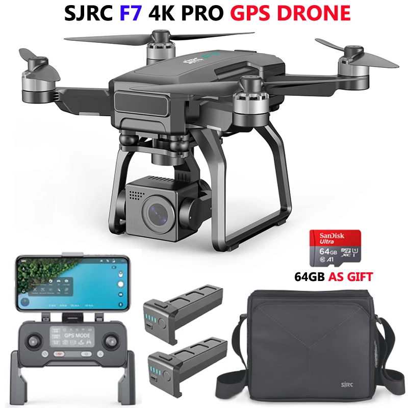 

SJRC F7 PRO GPS Дрон 4K двойная HD камера 3-осевой карданный подвес для аэрофотосъемки строительный Вертолет Дистанционное управление 3 км