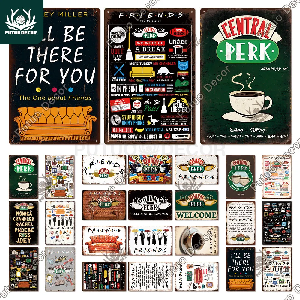 

Putuo Decor Friends TV Show Metal Sign Vintage Plaque Metal Tin Poster for Living Room Home Decoration Man Cave Wall Decor