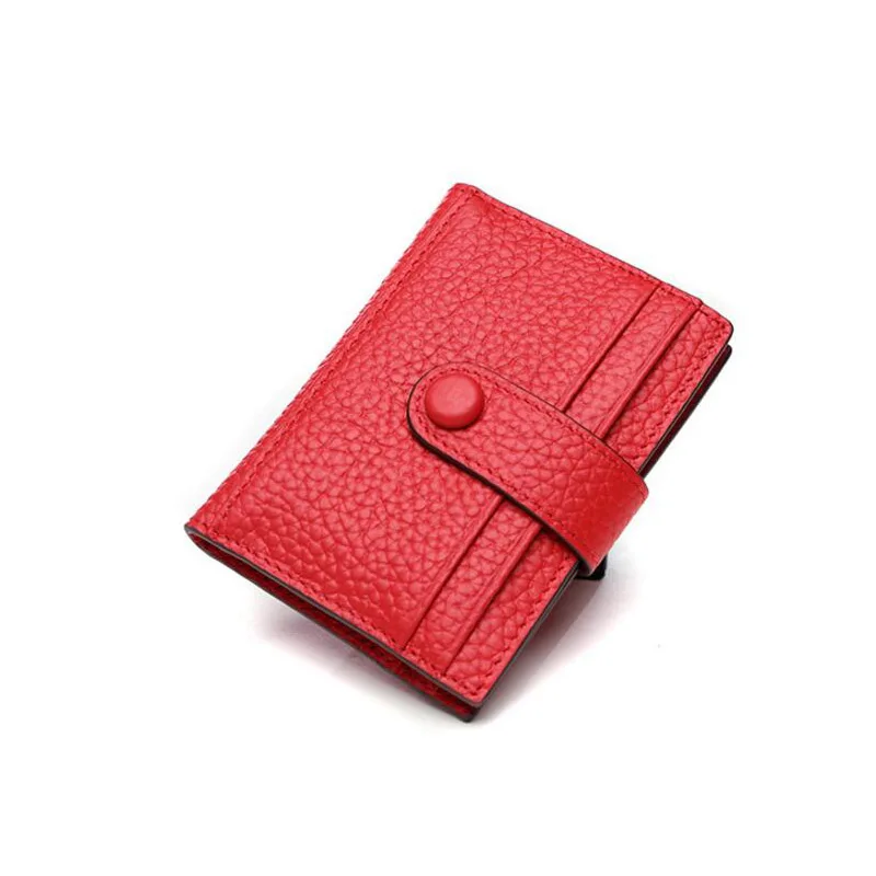 Red 9 CHSANATO, высокое качество, натуральная кожа, кредитный держатель для карт, для девушек, Бизнес ID, визитница, многофункциональный, тонкий, мини кошелек - Цвет: Red 9