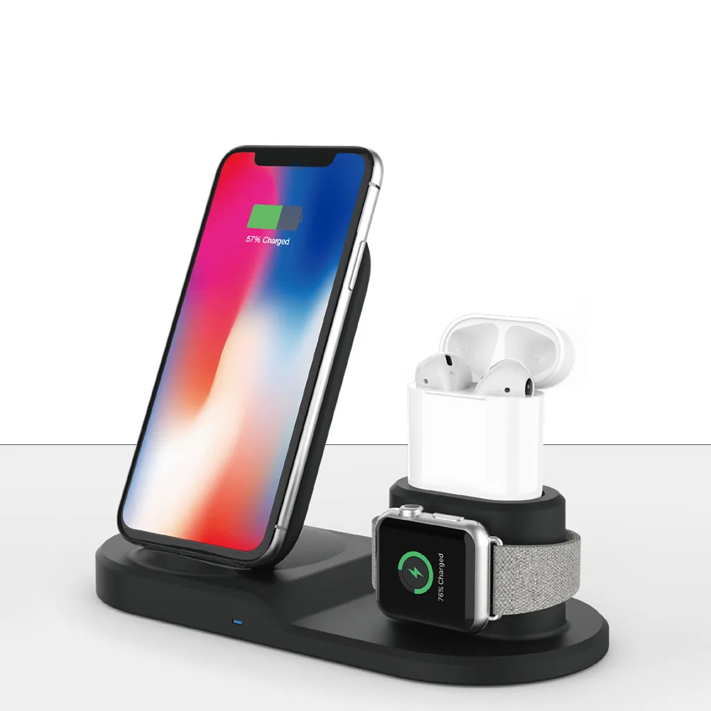 Подставка для зарядки док станции держатель iPhone 11 iWatch5 Airpods Samsung Galaxy S10 LG G2 PC + ABS