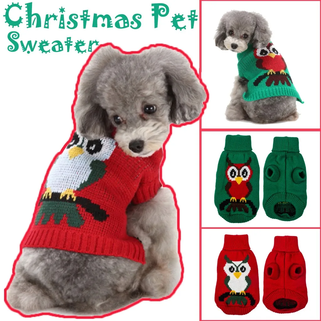 Зимняя Теплая Одежда для собак Рождественская одежда милой собаки свитер