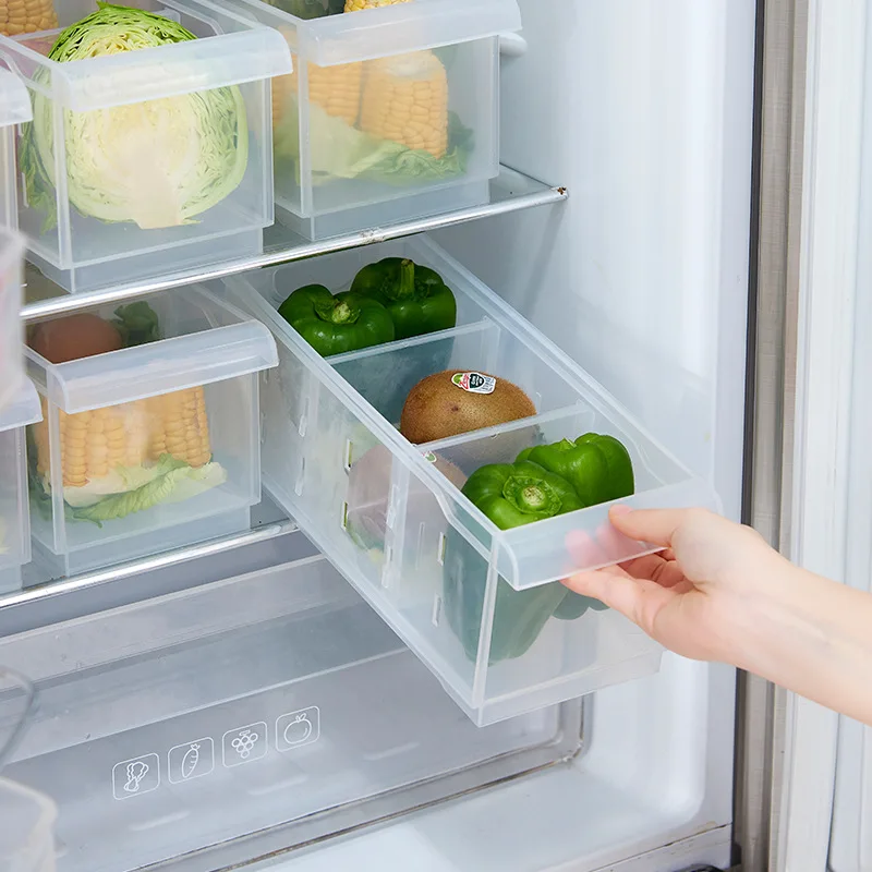 

Japanese-style Transparent Refrigerator Storage Box Kitchen Plastic Fresh-keeping Box Snack Refrigerator Storage Box