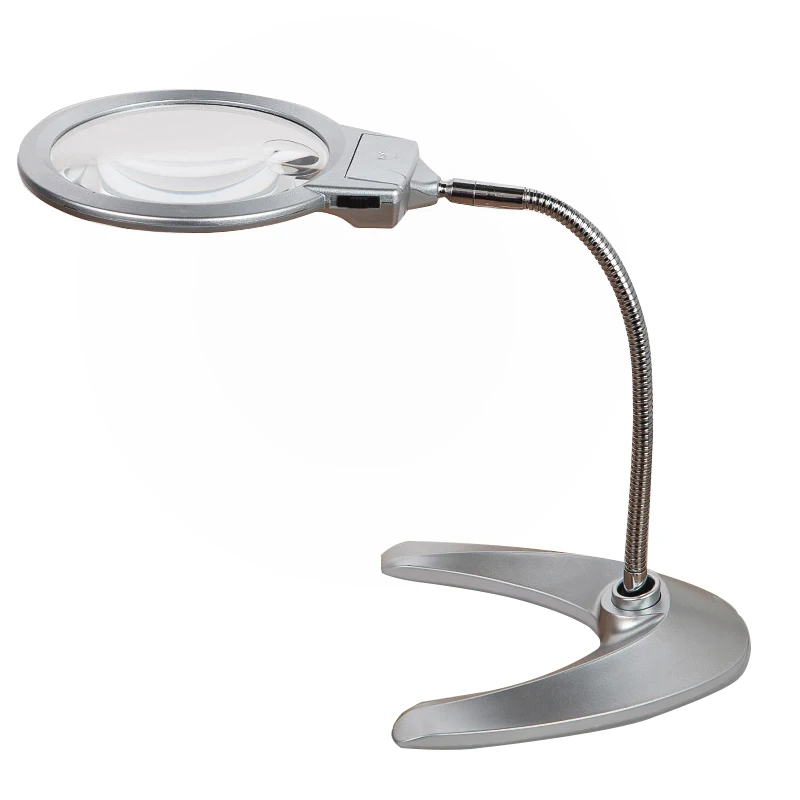 

Metal Hose LED Lighted Lamp Desk Magnifier 5X 2X Magnifier Loupe,Foldable Illuminated Magnifier On Desktop Glass Reading Loupe