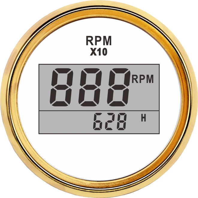 WG-RPM Тахометр для лодочного мотора 52 мм Мини Круглый ЖК-цифровой Красный светильник 0-999 об./мин датчик двигателя грузовика 9-32 В Lap Таймер Счетчик часов Тахометр - Цвет: WG-RPM