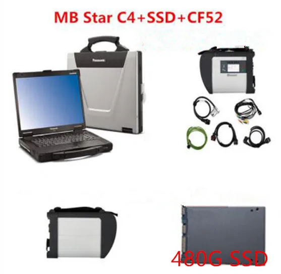 MB Star C4 SD Подключение к HHTWIN 2019 12 программного обеспечения Новый SSD ноутбук CF52 4G
