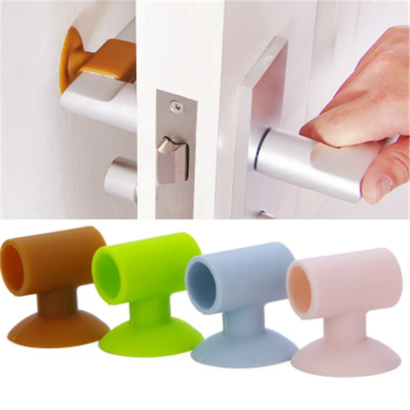 1 шт. бесшумный дверной ручкой силиконовый анти столкновение присоски аварии
