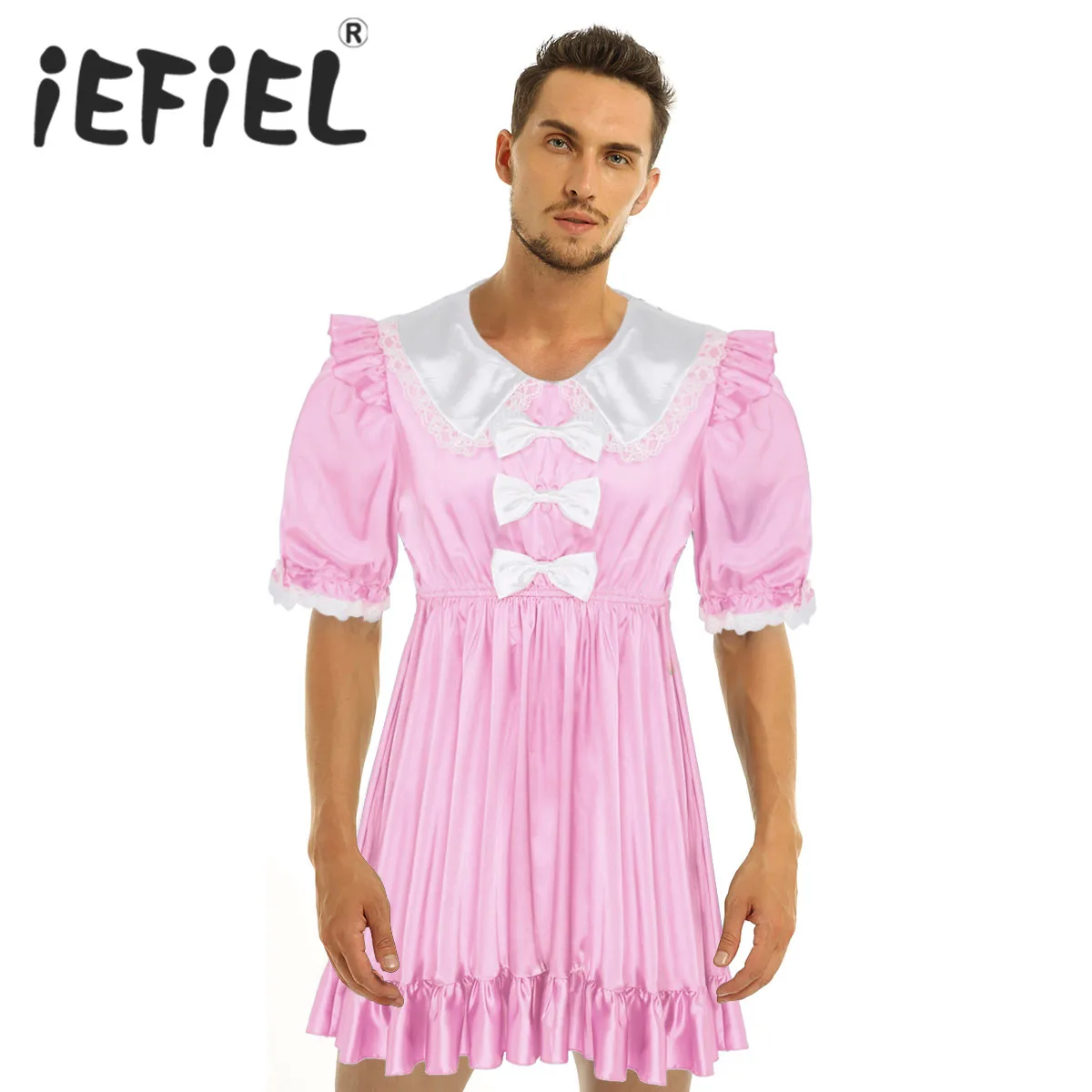 Женское нижнее белье для мужчин мягкое атласное платье кроссдресс с поясом