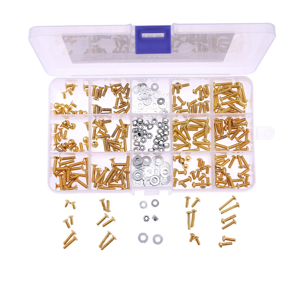 Stainless Steel Gold Screw Set Classic Colors and Simple Durable Design for RC Off-road Truck Car Model Parts Universal | Игрушки и