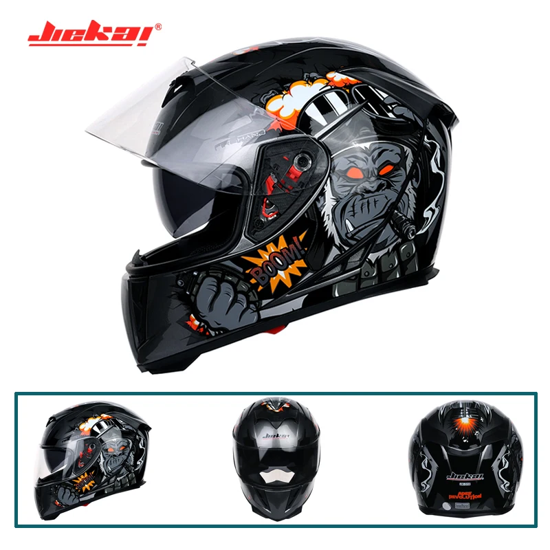 Полнолицевой мотоцикл Jiekai шлем гоночный мотокросса бездорожье Kask Moto Motociclista DOT