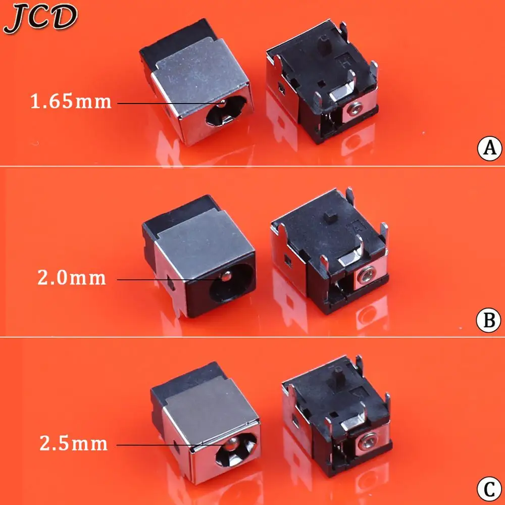 

JCD 1PCS DC Power Jack Connector Socket 1.65mm 2.0mm 2.5mm for HP/Asus/Acer/Lenovo Laptop Charging Port