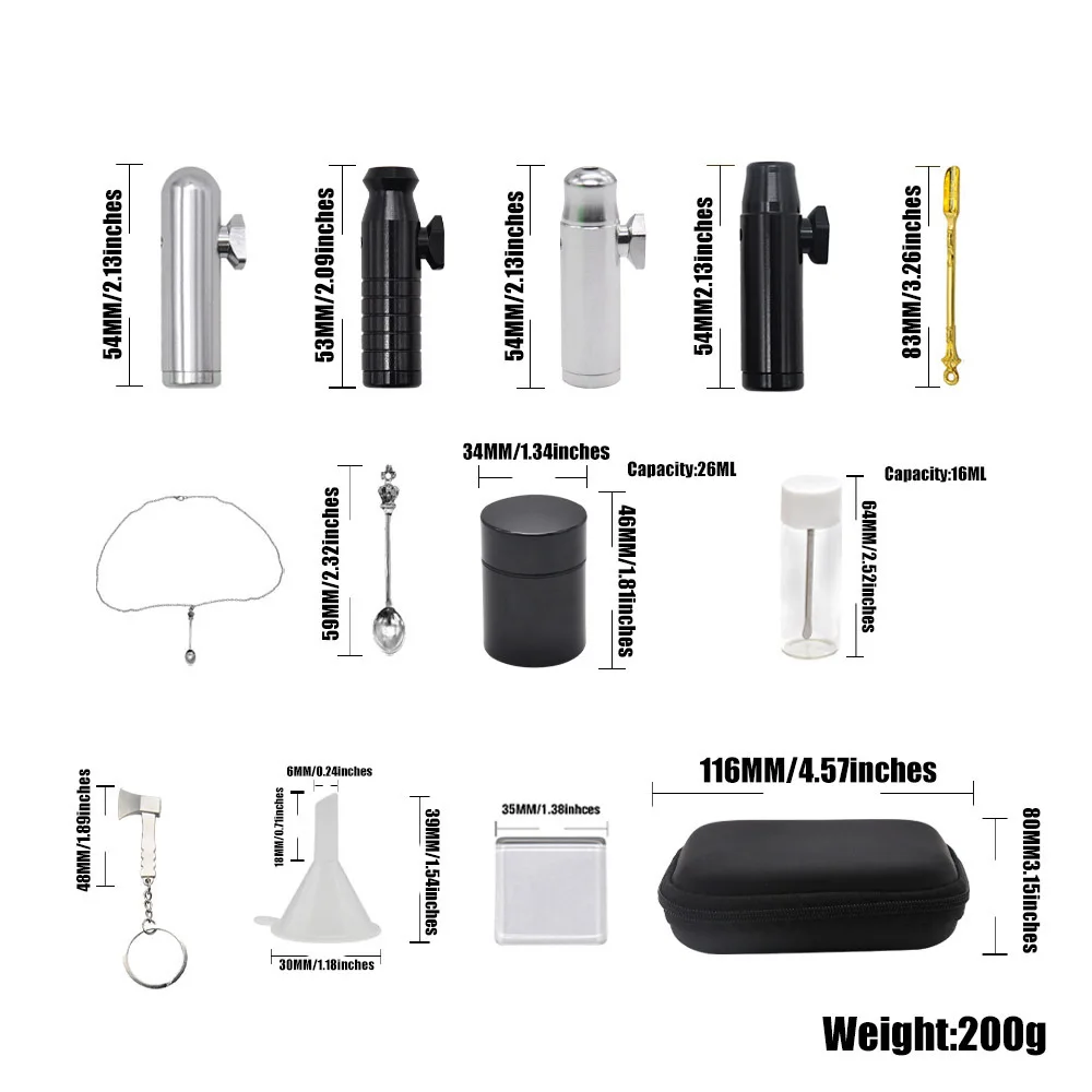

Metal Snuff Bottle Set Smoking Set Storage Kit 11 Piece Set Portable Snuff Bottle Set Tool Accessories Men Gift
