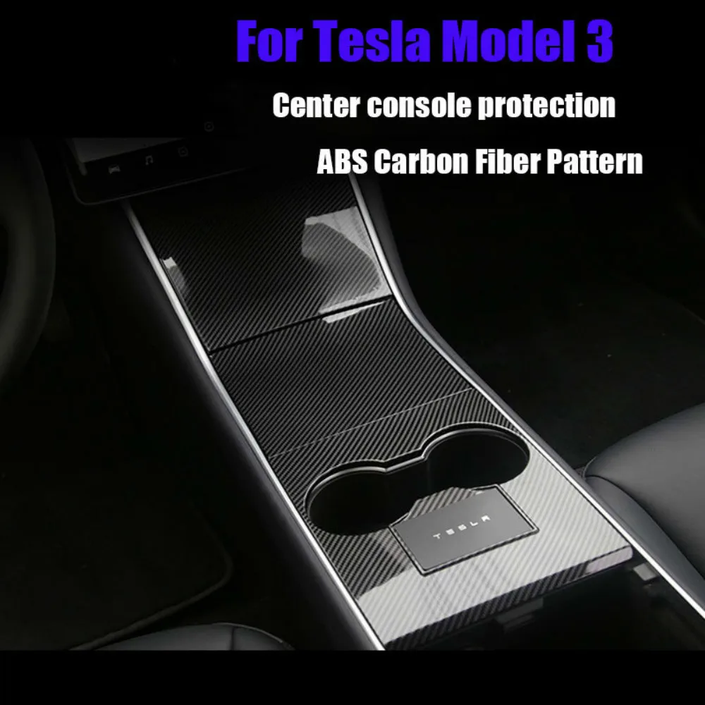 

Suitable For Tesla Model 3 -2020 Center Cup Holder Console Panel Cover Frame Trim Steering Wheel Panel Car accessories 4 Colors