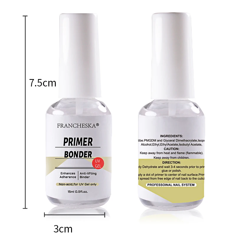 

15ml Nail Art Adhesive Desiccant Anti-warping Agent Adhesive Primer Bonder Nail Prep Dehydrator No Need UV Lamp Cured Gel TSLM1