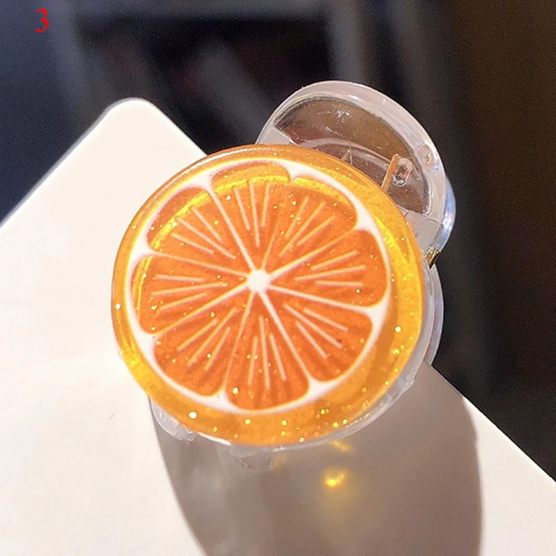 Распродажа пластиковые прозрачные маленькие заколки для волос в форме фруктов