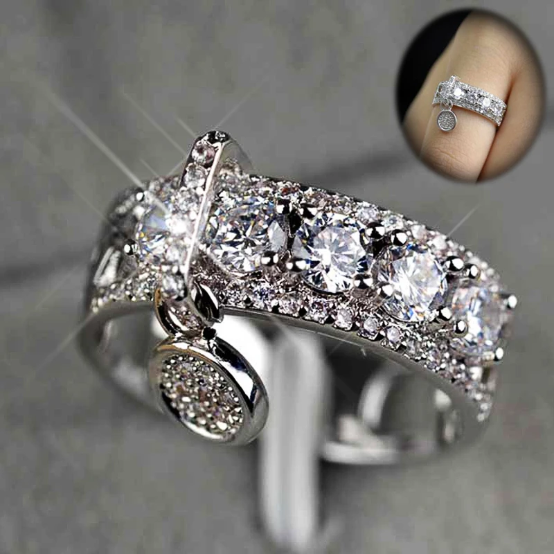 Изысканные круглые Подарочные Кольца Huitan с камнем в форме зубца и роскошной