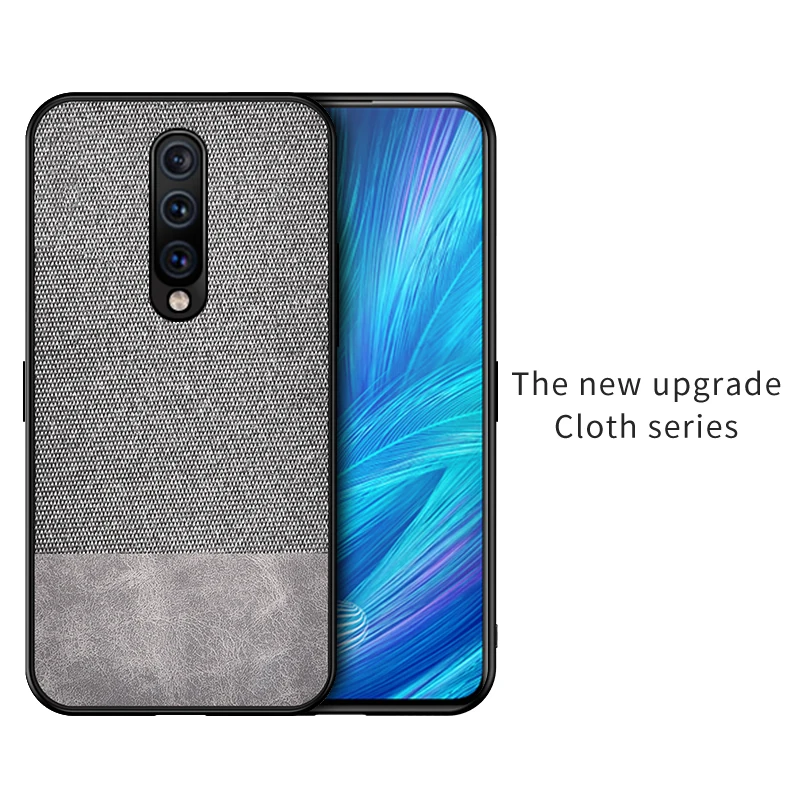 Для OnePlus 7 Pro чехол противоударный задняя крышка ткань силиконовый мягкий край защитный чехол для OnePlus 6T 6 7T Pro Чехол - Цвет: Gray (splicing)