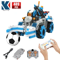 kaiyu 489pcs 4wd city electric rc car football building blocks technical app remote control vehicle brick toy for boys