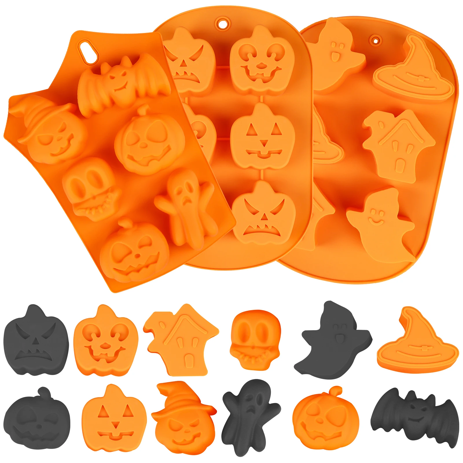 

3Pcs Halloween Silicone Baking Moulds