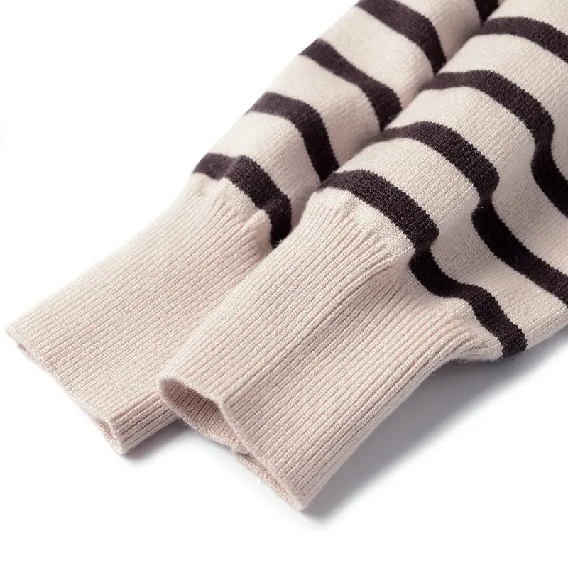 

Autumn Striped Knit Cardigan Women 2021 Long Sleeve Casual Slim Thick Sweaters Coat Korean Style Spring Femme V Neck Outwear