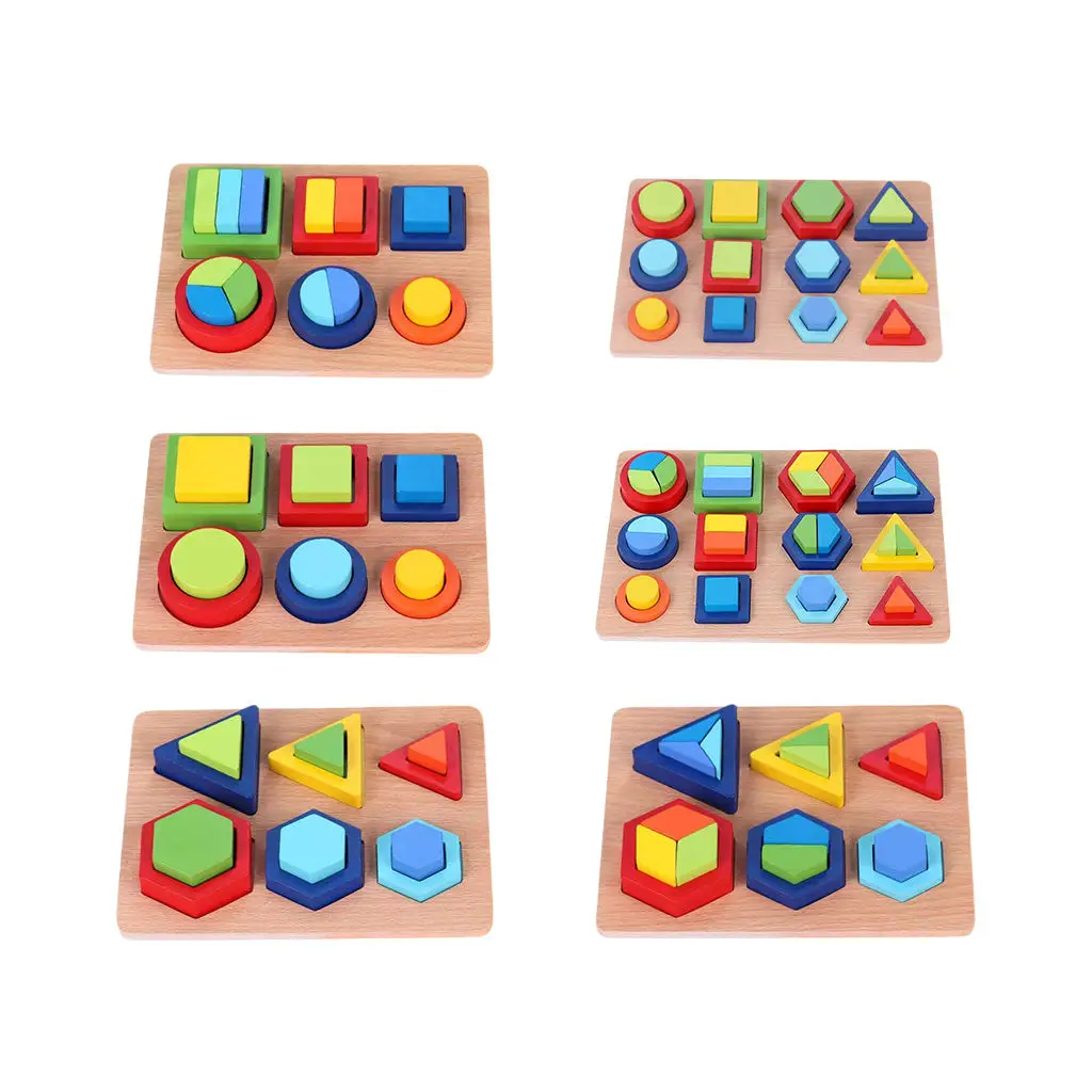

Geometry Shape Match Puzzle Board Color Recognition Early Learning Educational Development Motor Skill Toy Gifts for Kids