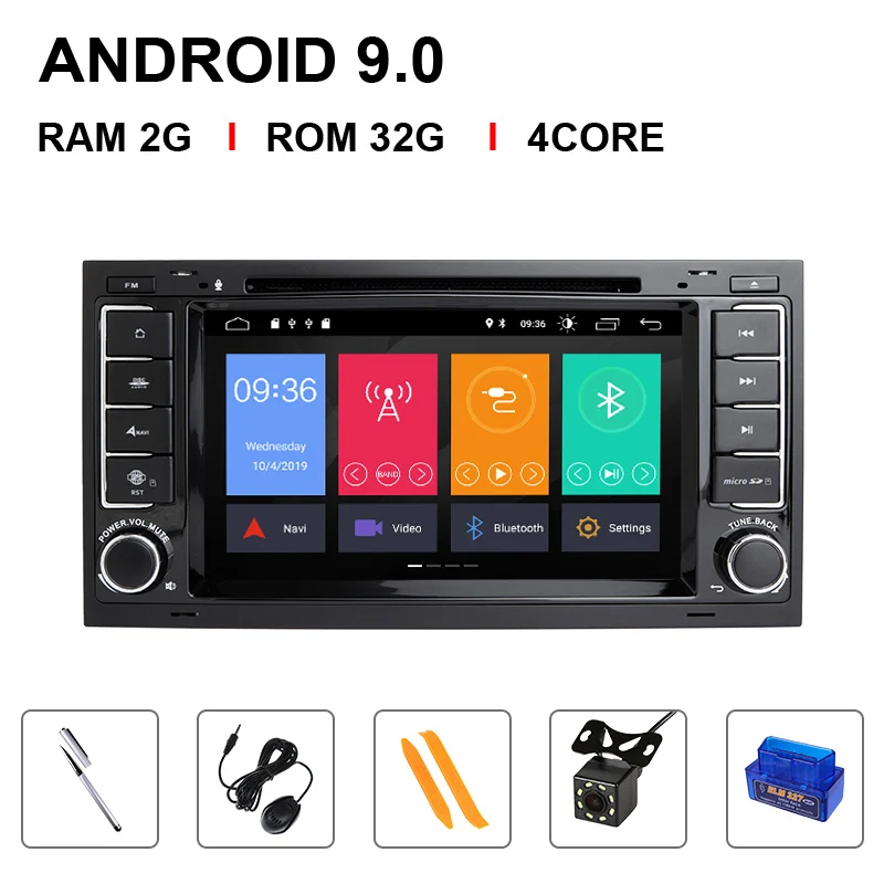 4 Core 32ROM OBD Cam 8 ядро ips DSP 4 Гб 64 Гб 2 Din Android 9,0 Автомобильный DVD плеер для VW/Volkswagen Touareg/транспортер T5 2004-2011 Мультимедиа gps радио - Цвет: 4 Core 32ROM OBD Cam